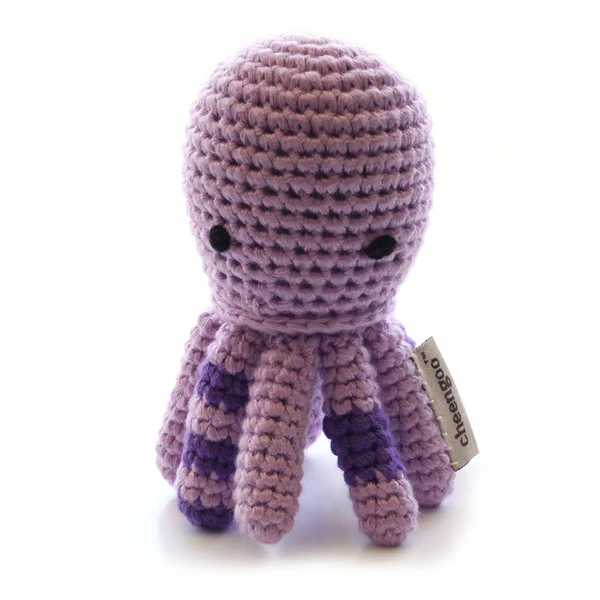Hand Crocheted Octopus Baby Rattle
